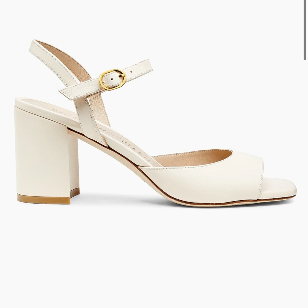 Stuart Weitzman cream/pale pink Heeled Sandals